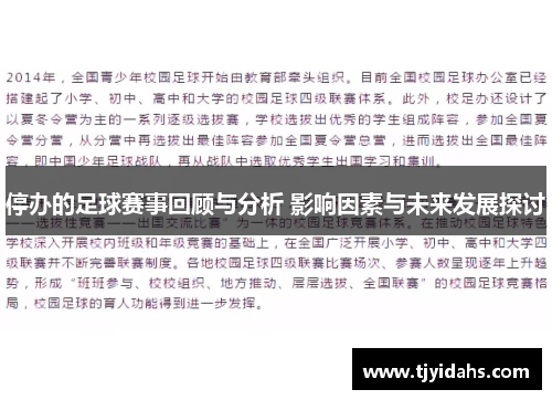 停办的足球赛事回顾与分析 影响因素与未来发展探讨